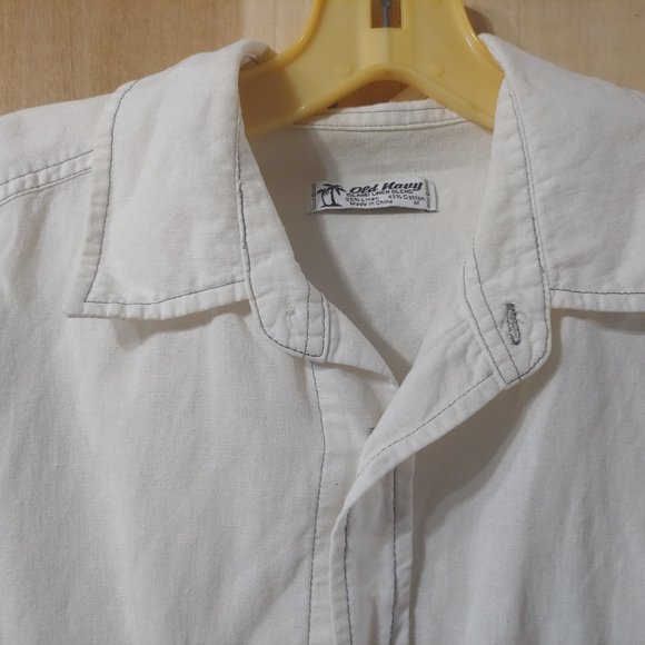 Old Navy Cotton-Linen Summer Shirt, Size Medium - Picture 5 of 7
